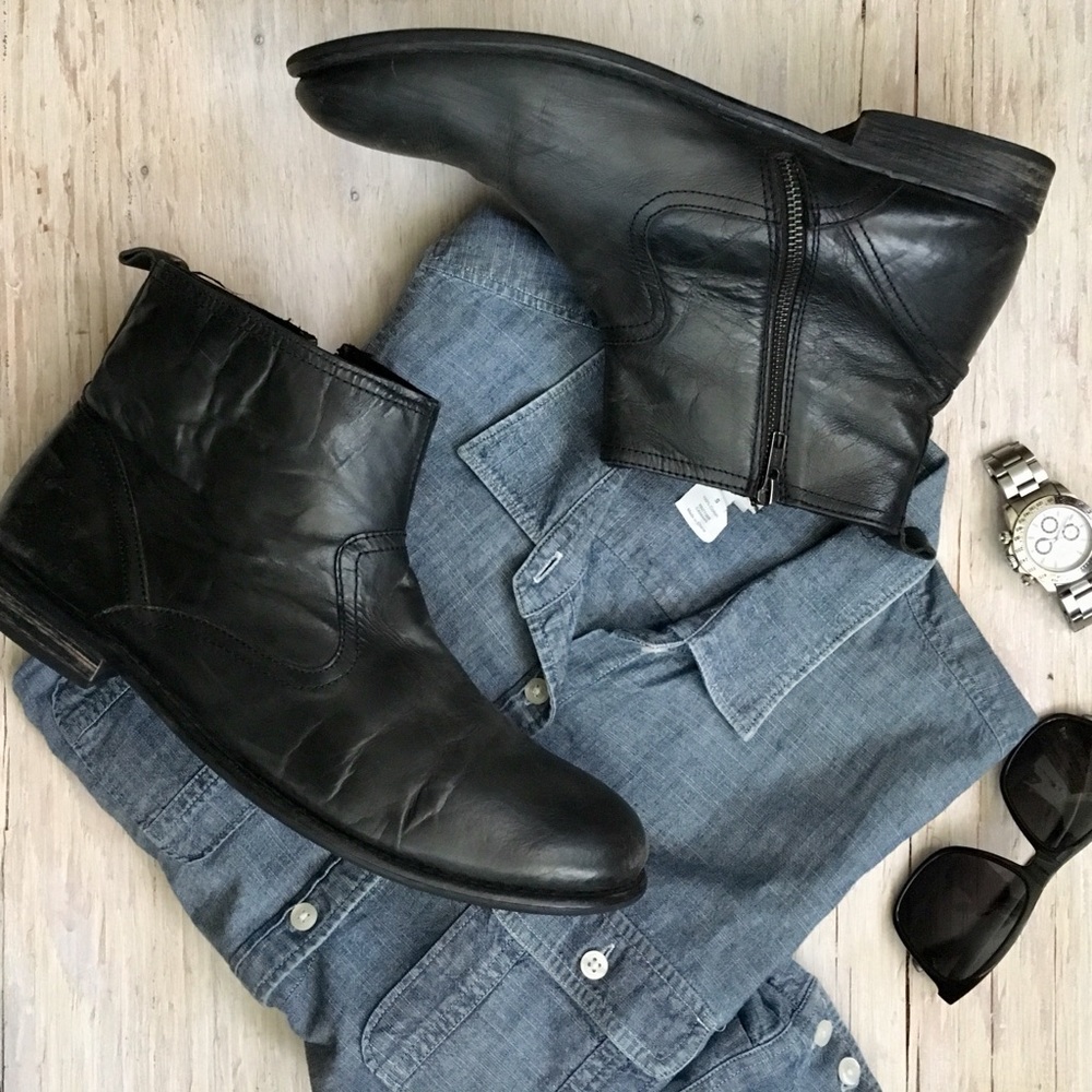 SALE ‼️- BLK Leather 😎  Vintage Hipster Boots 11